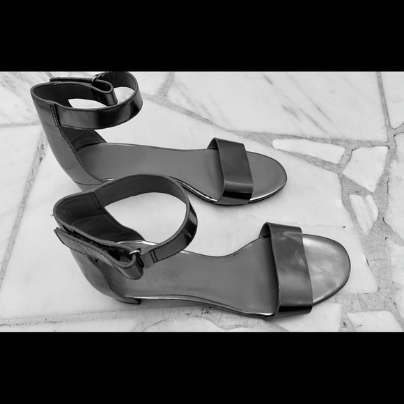 VINCE silver sandals. Two inch heel. High back. - Picture 6 of 6